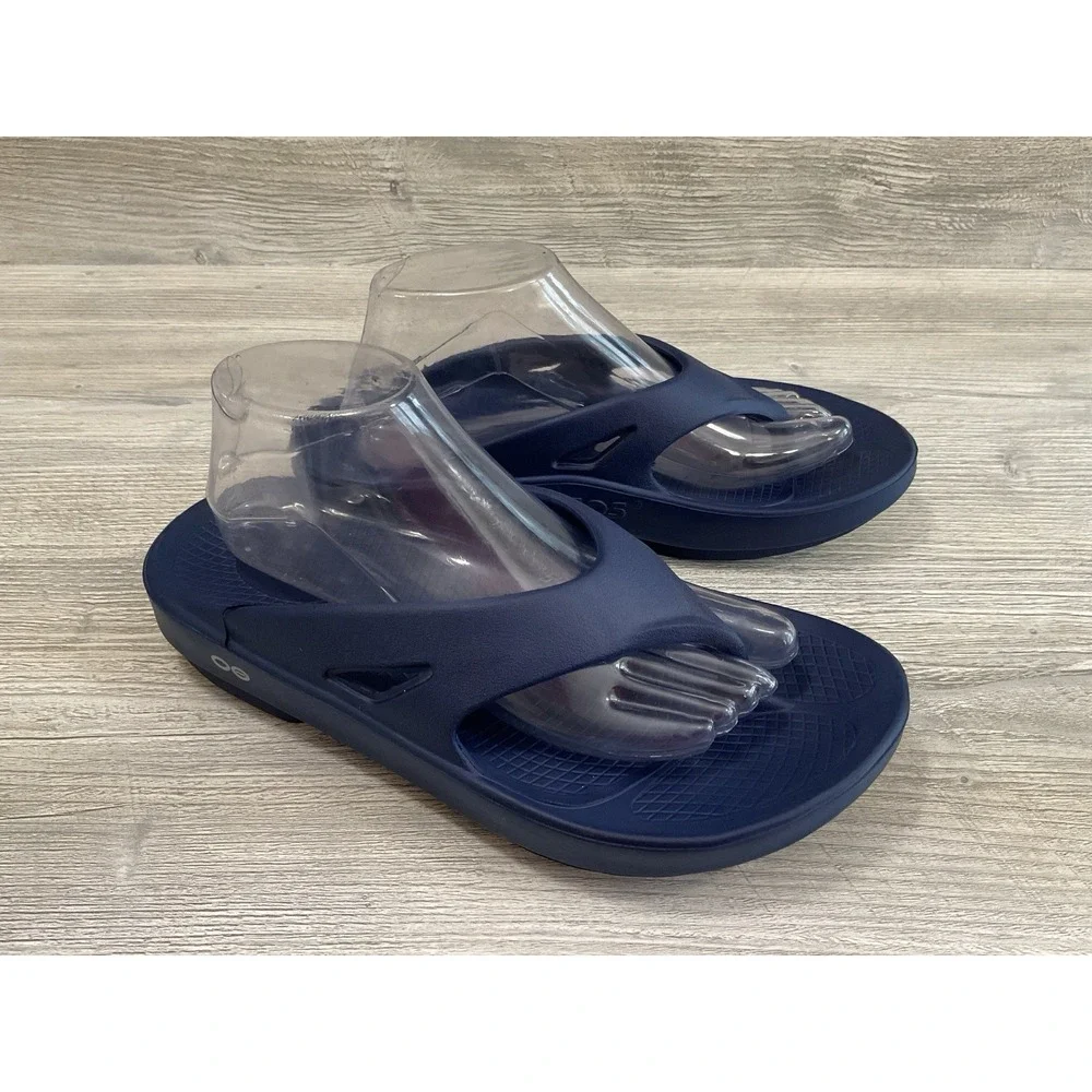 OOFOS Original Recovery Sandals Mens 8 Womens 10 Flip Flop Thong Shoes Blue